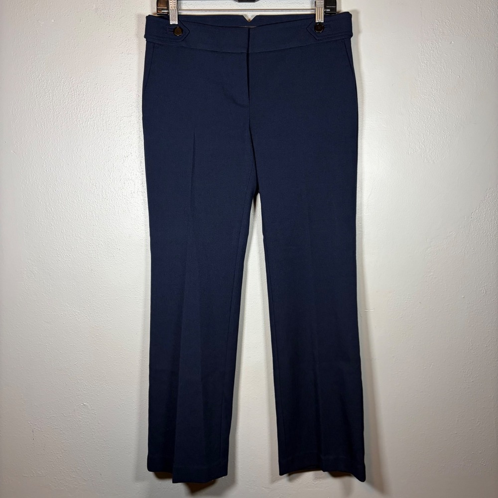 LOFT Marisa Trouser Navy Blue Straight Leg Dress Pants Womens 4P Petite